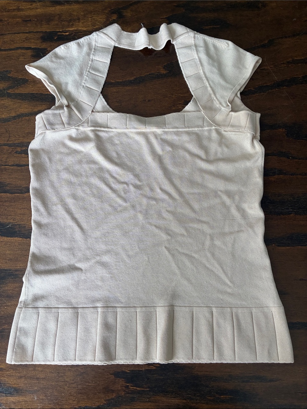 Cache Cream Ribbed-Hem Scoop Neck Tank - Picture 3 of 4